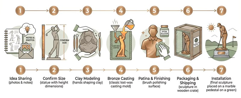 golf statue custom process