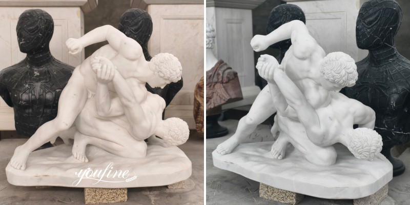 marble wrestlers statue