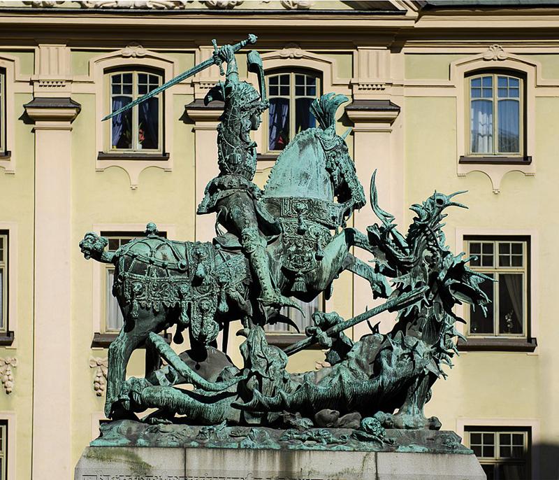 Saint George and the Dragon statue