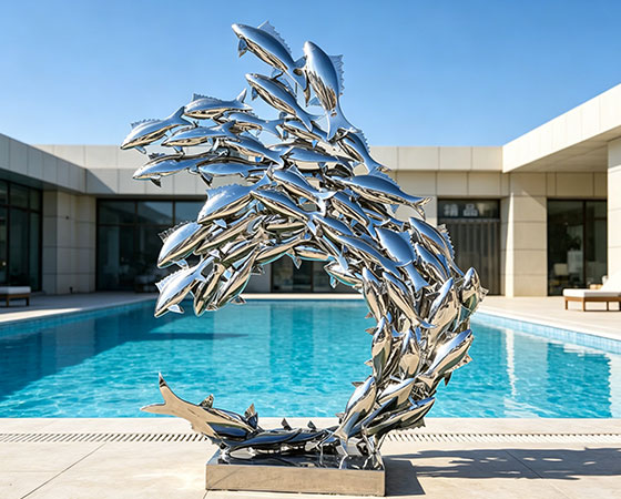 steel fish sculpture