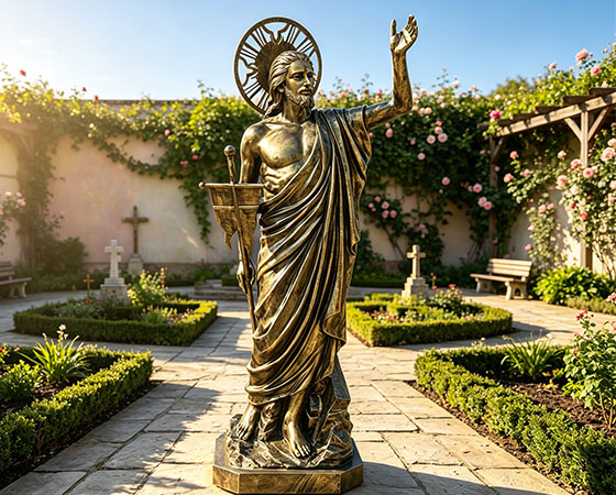 bronze Risen Christ statue