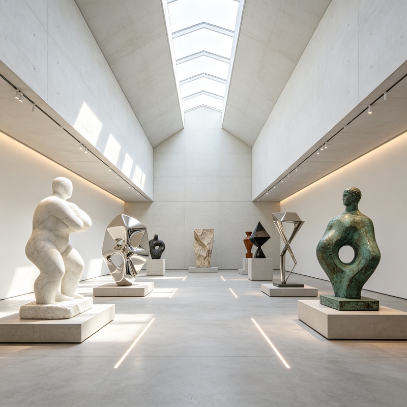 Contemporary sculpture in museum