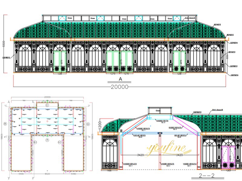 custom victorian greenhouse drawing
