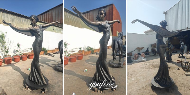 different angle of dancing lady sculpture