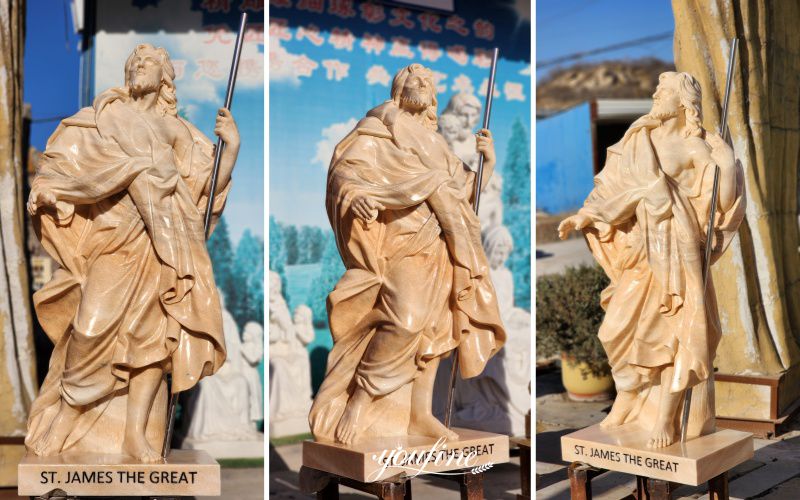 different angle of St James the Greater statue