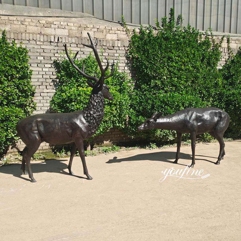 finished deer statues for outside