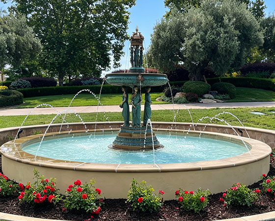 large bronze water fountain outdoor