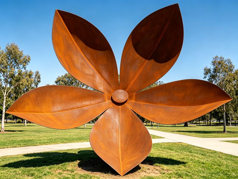 large flower metal sculpture
