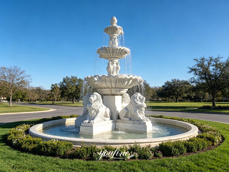 marble lion water fountain garden​