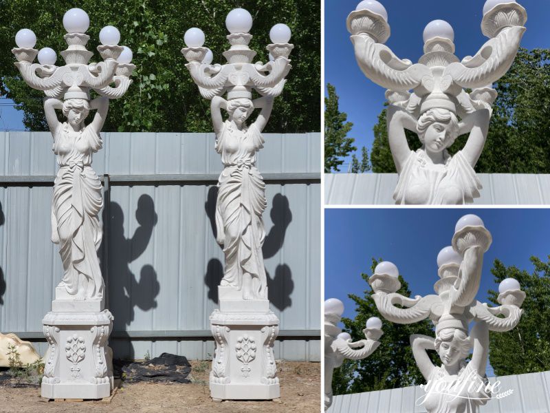 marble statue lamp details