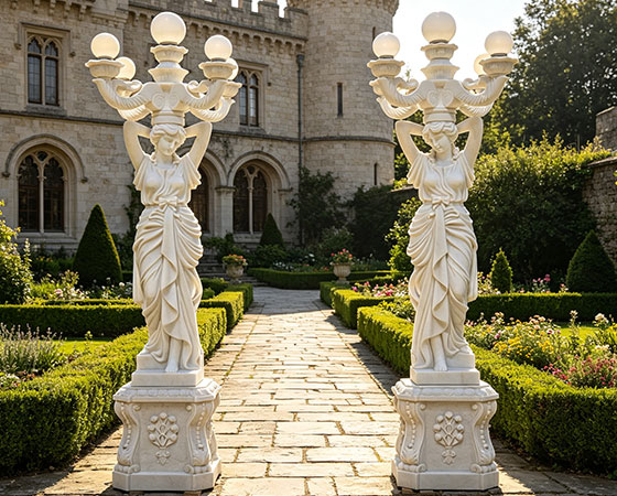 marble statue lamp for castle