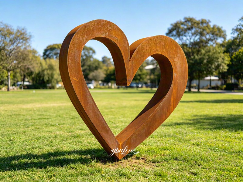 metal heart shaped sculpture