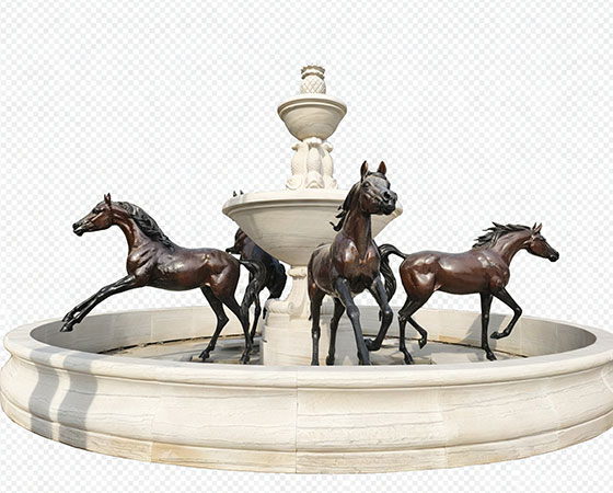 outdoor fountain of the four horses