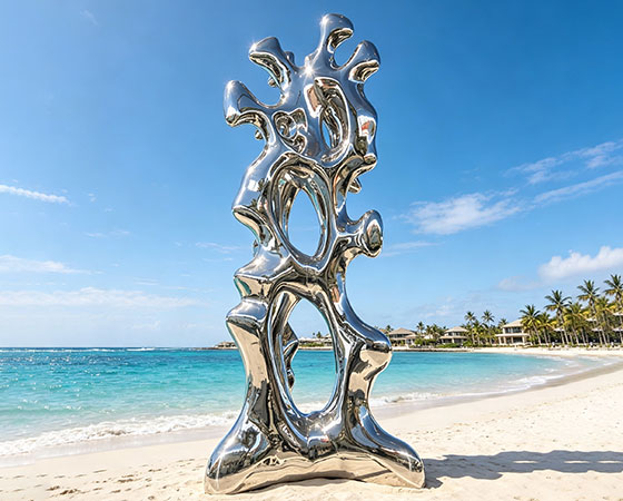 stainless steel large coral sculpture