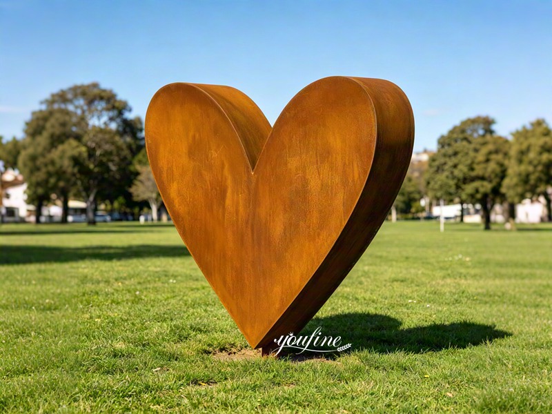 steel heart shaped sculpture
