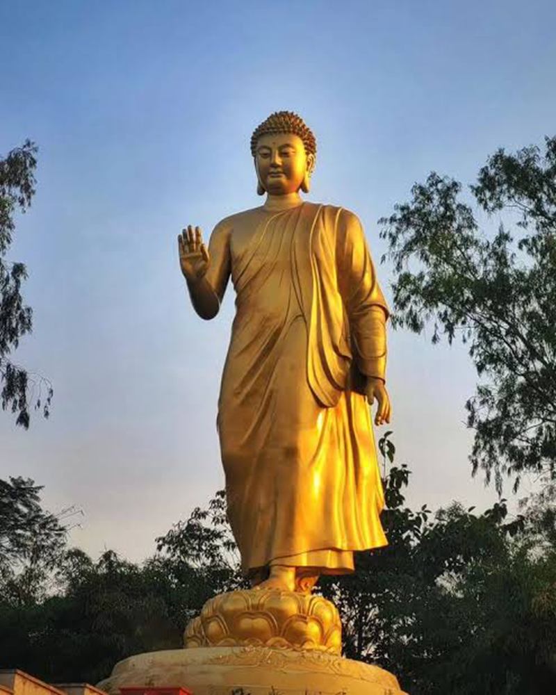 Walking Buddha statue