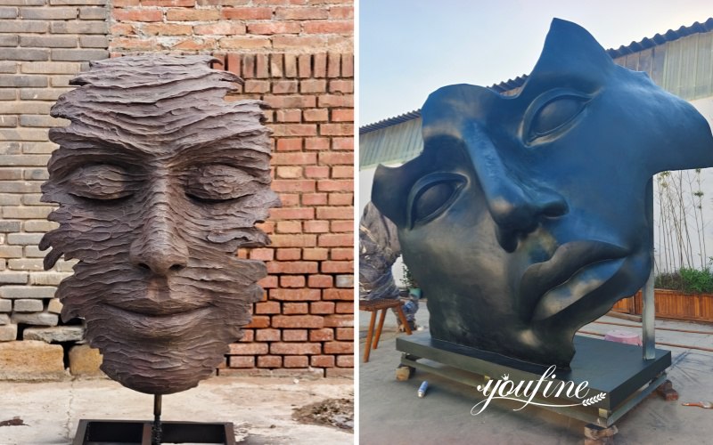 bronze face sculptures