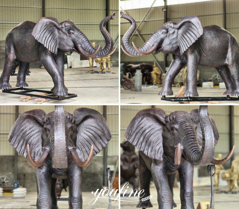 finished big elephant sculpture details
