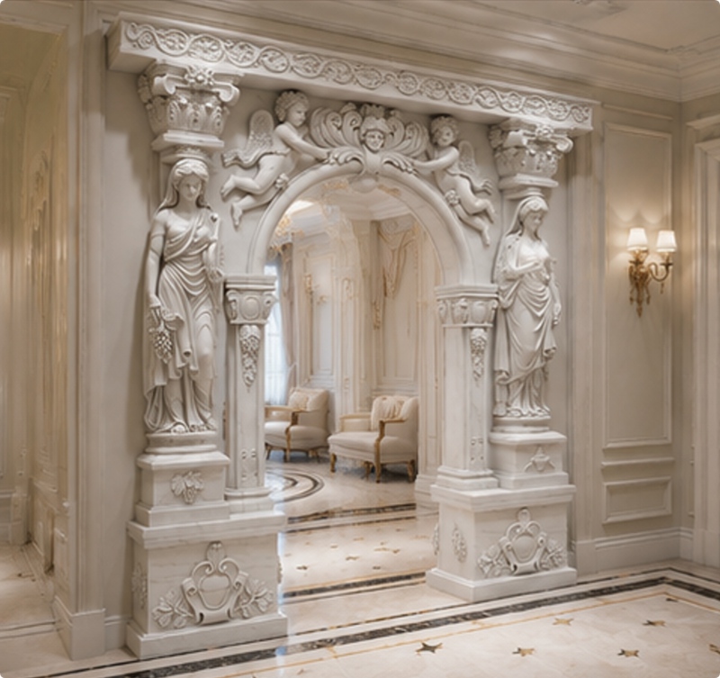 large marble door surround