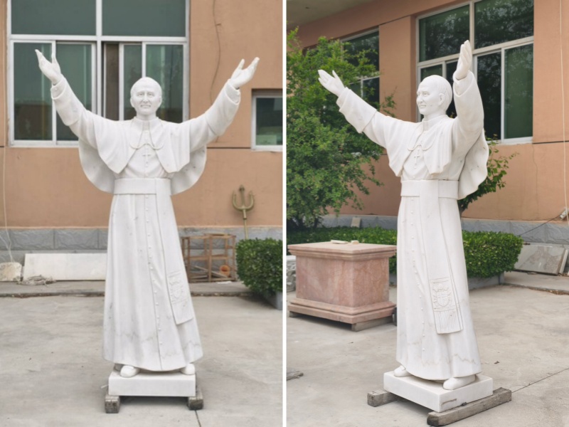 marble St. John Paul II statue