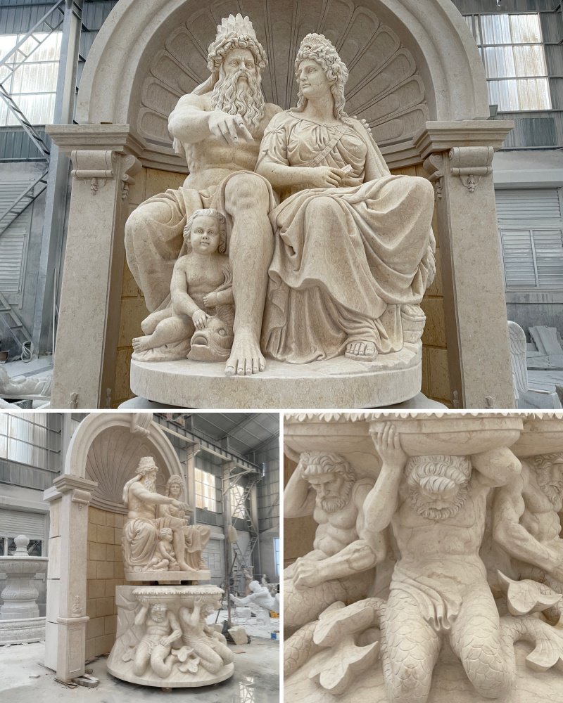 Neptune and Salacia fountain details