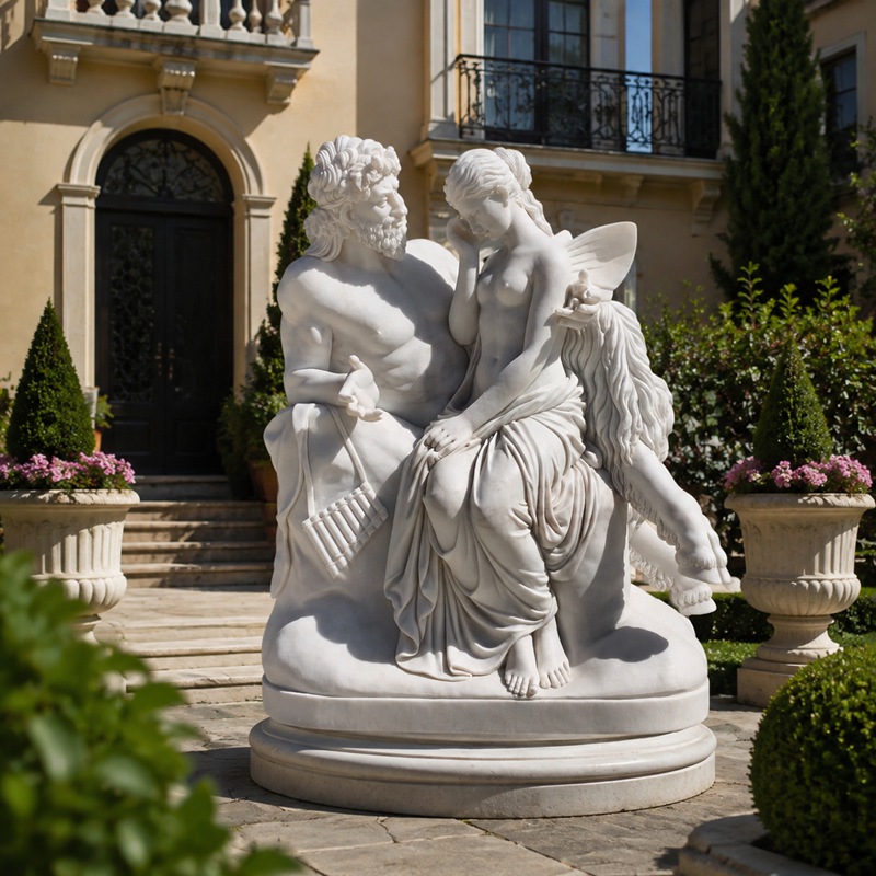 Pan comforting Psyche statue