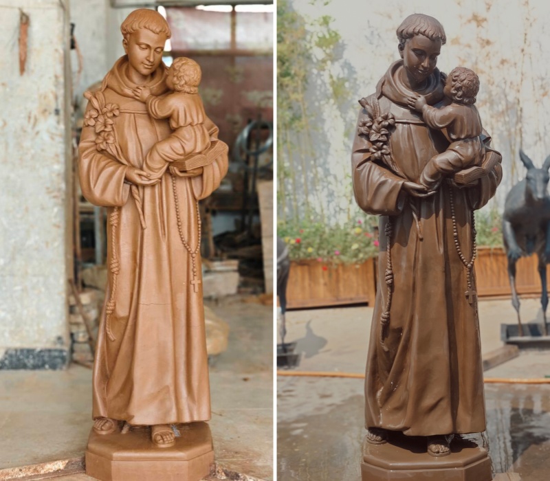 St. Anthony of Padua statue from clay model to finished