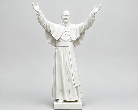white St. John Paul II statue