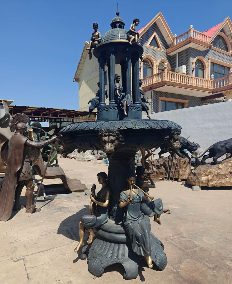 bronze antique outdoor fountain