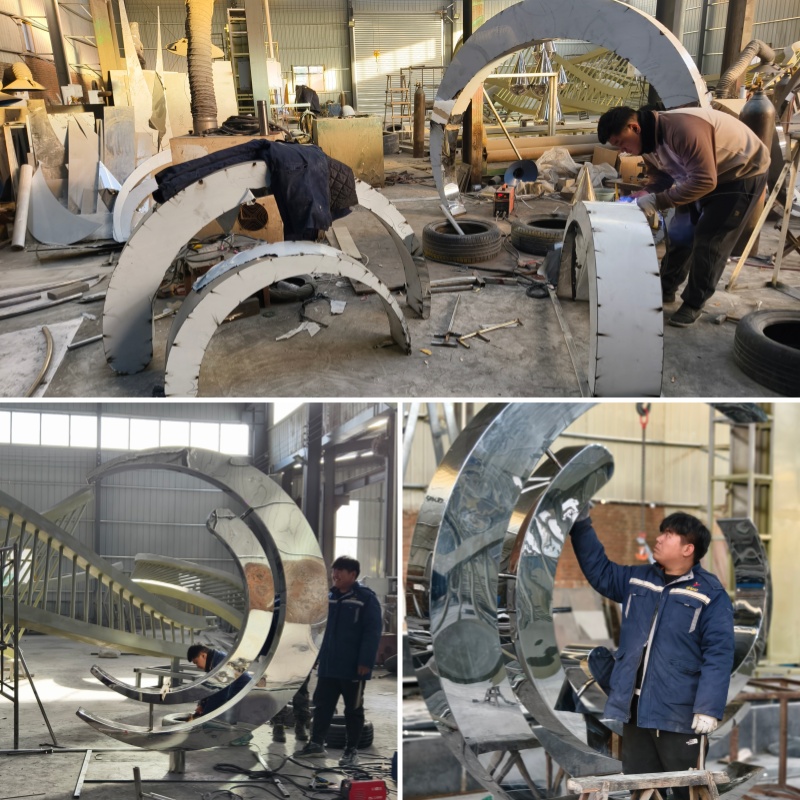 crescent sculpture production process