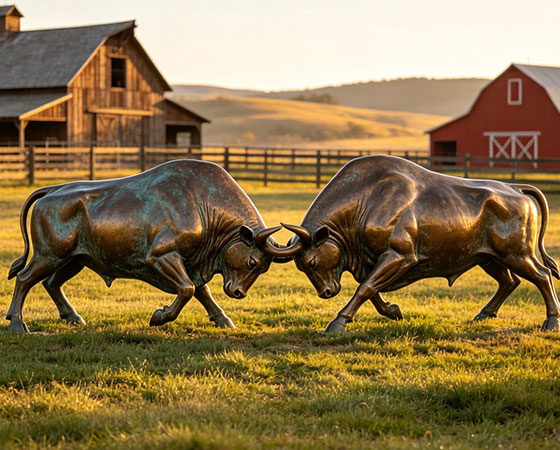 fighting bull sculpture