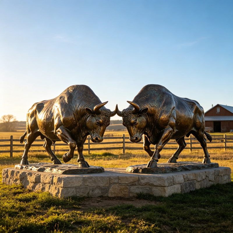 fighting bull statue
