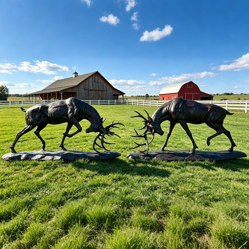 fighting stags sculpture
