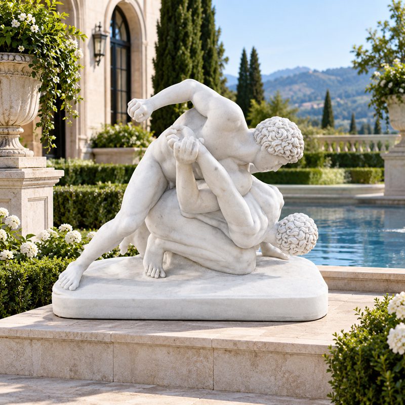 greek wrestlers statue