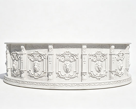 hand carved white marble Bar counter