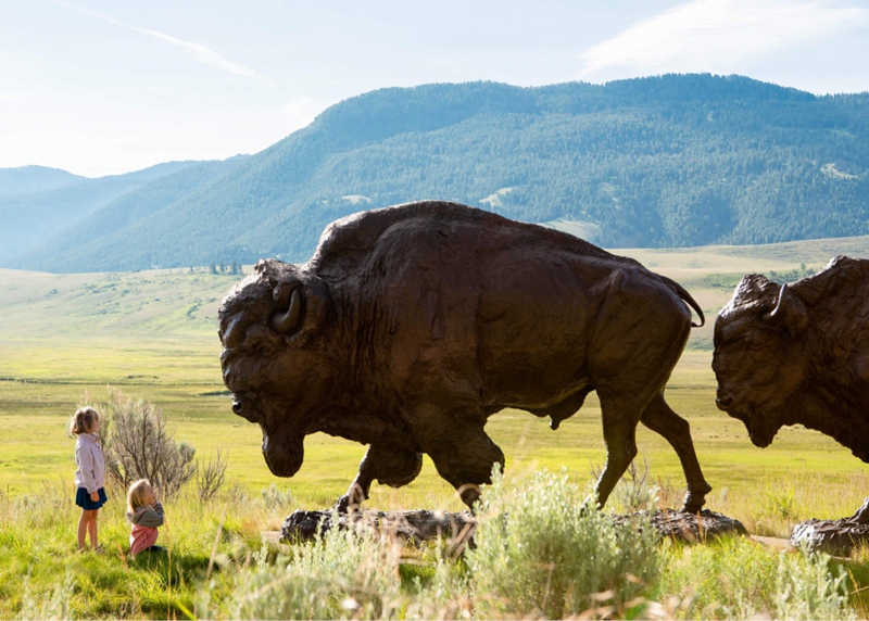 life size bison statues