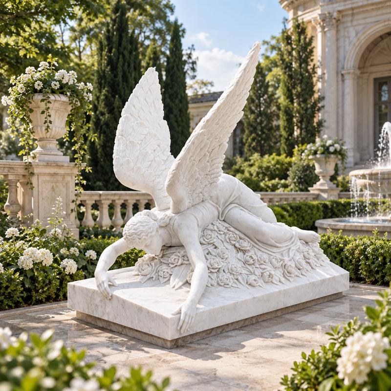 mourning angel statue