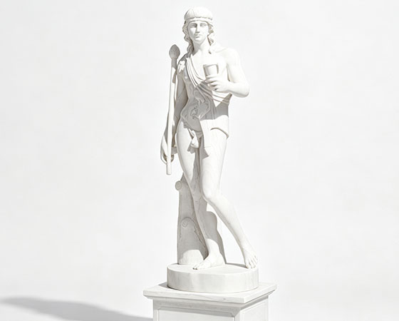 white Bacchus sculpture