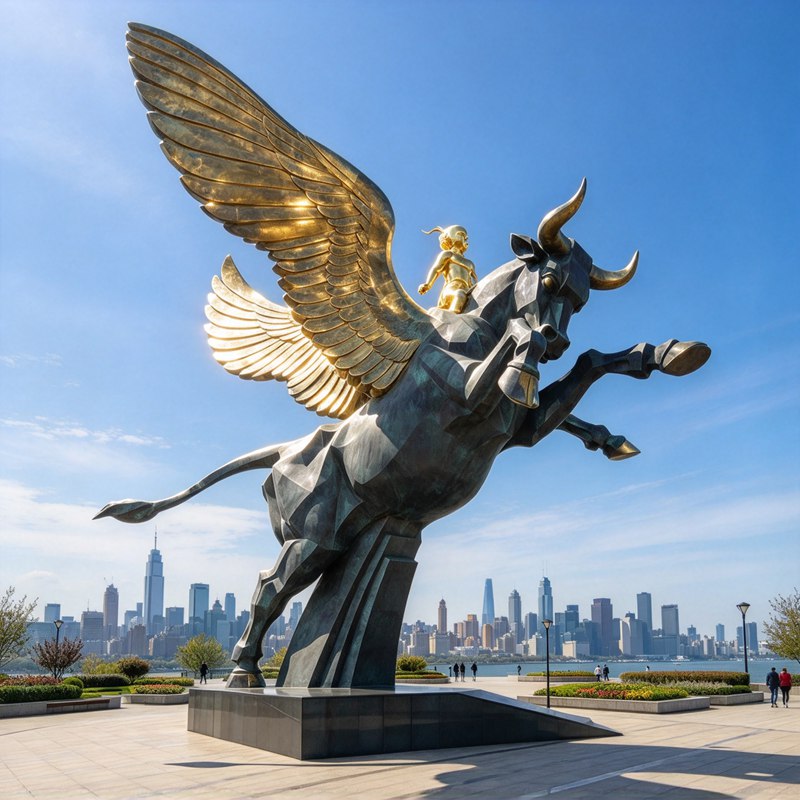 winged bull sculpture