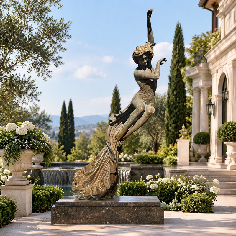 bronze dancing woman statue