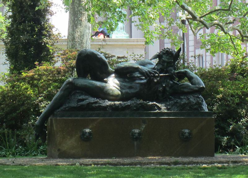 bronze pan statue