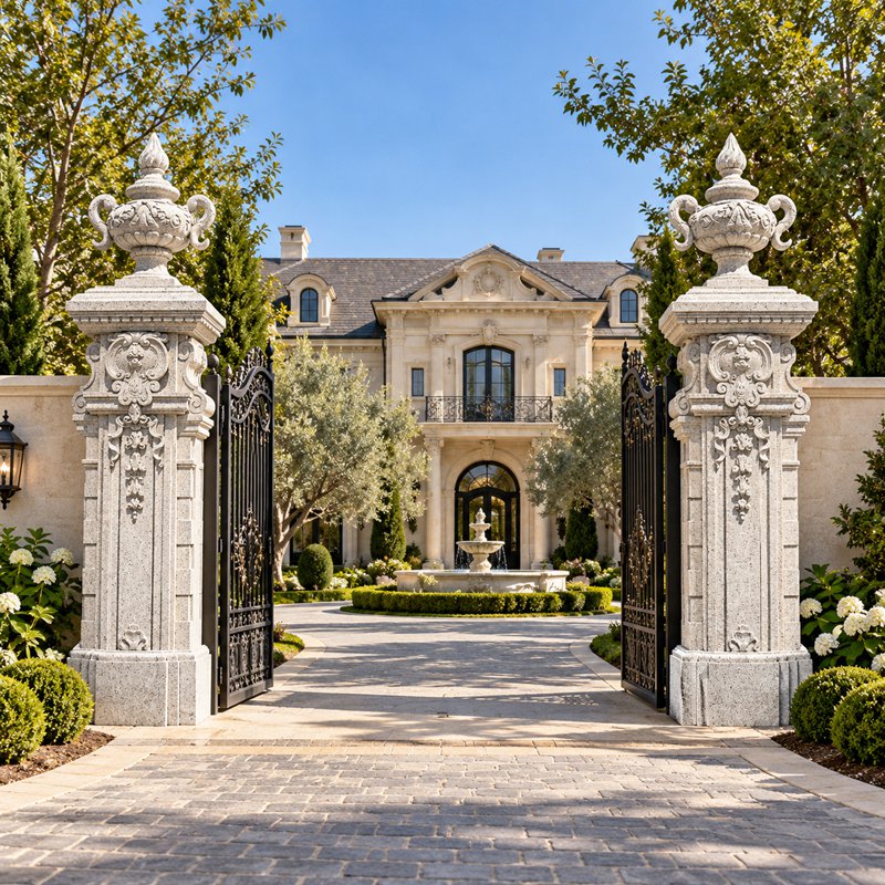 stone gateposts