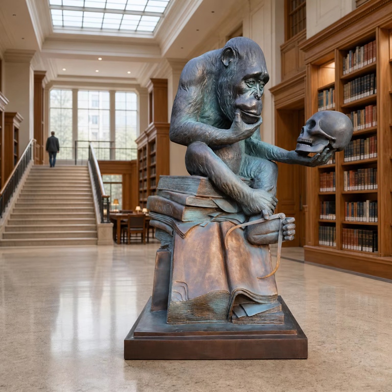 Darwin monkey statue