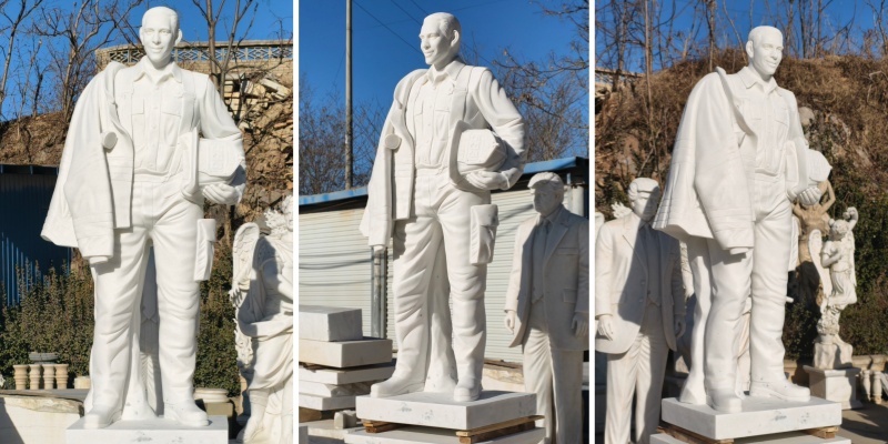 finished life size firefighter statue