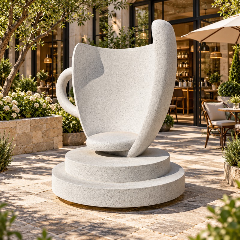 Granite chair coffee cup shaped