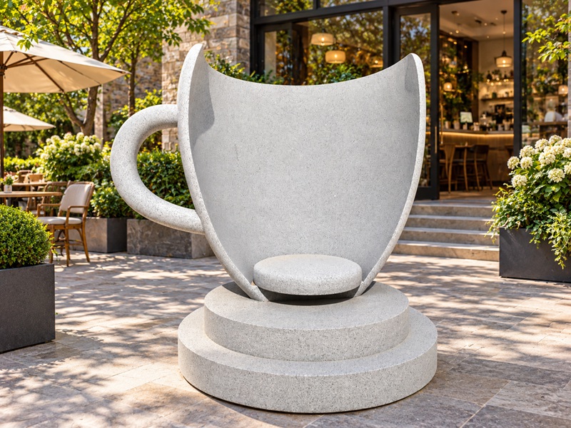 Granite coffee cup shaped chair