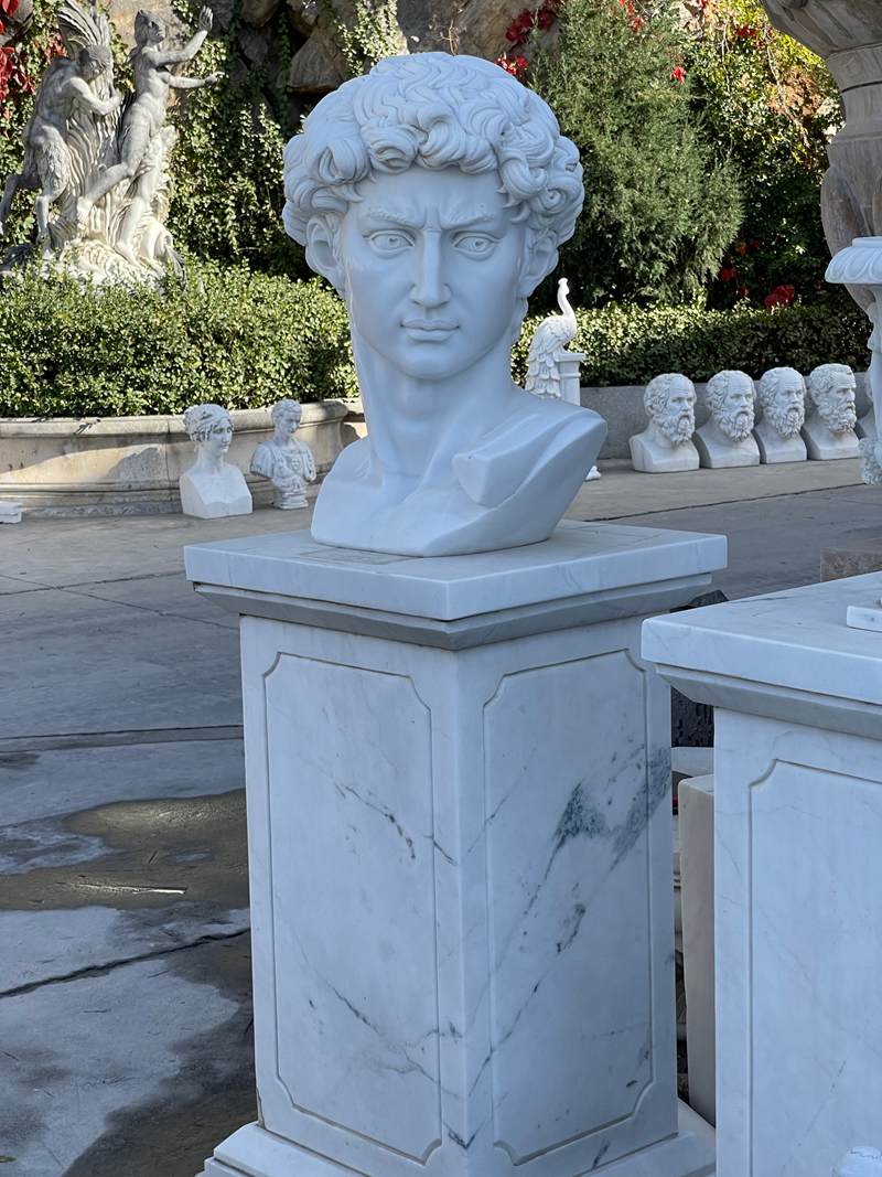 hand carved David bust sculpture
