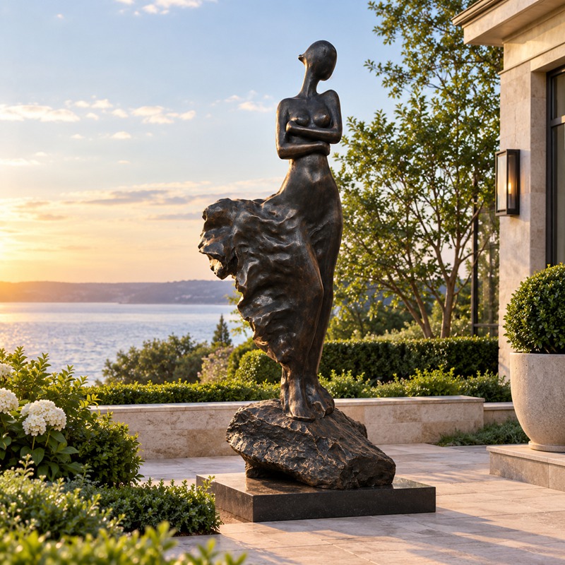 lady in the wind sculpture