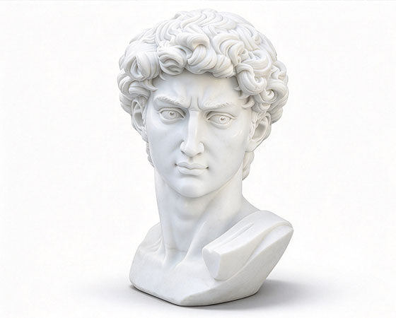 marble David bust statue