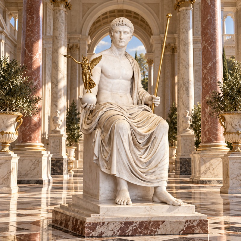 marble sculpture of Augustus as Jupiter